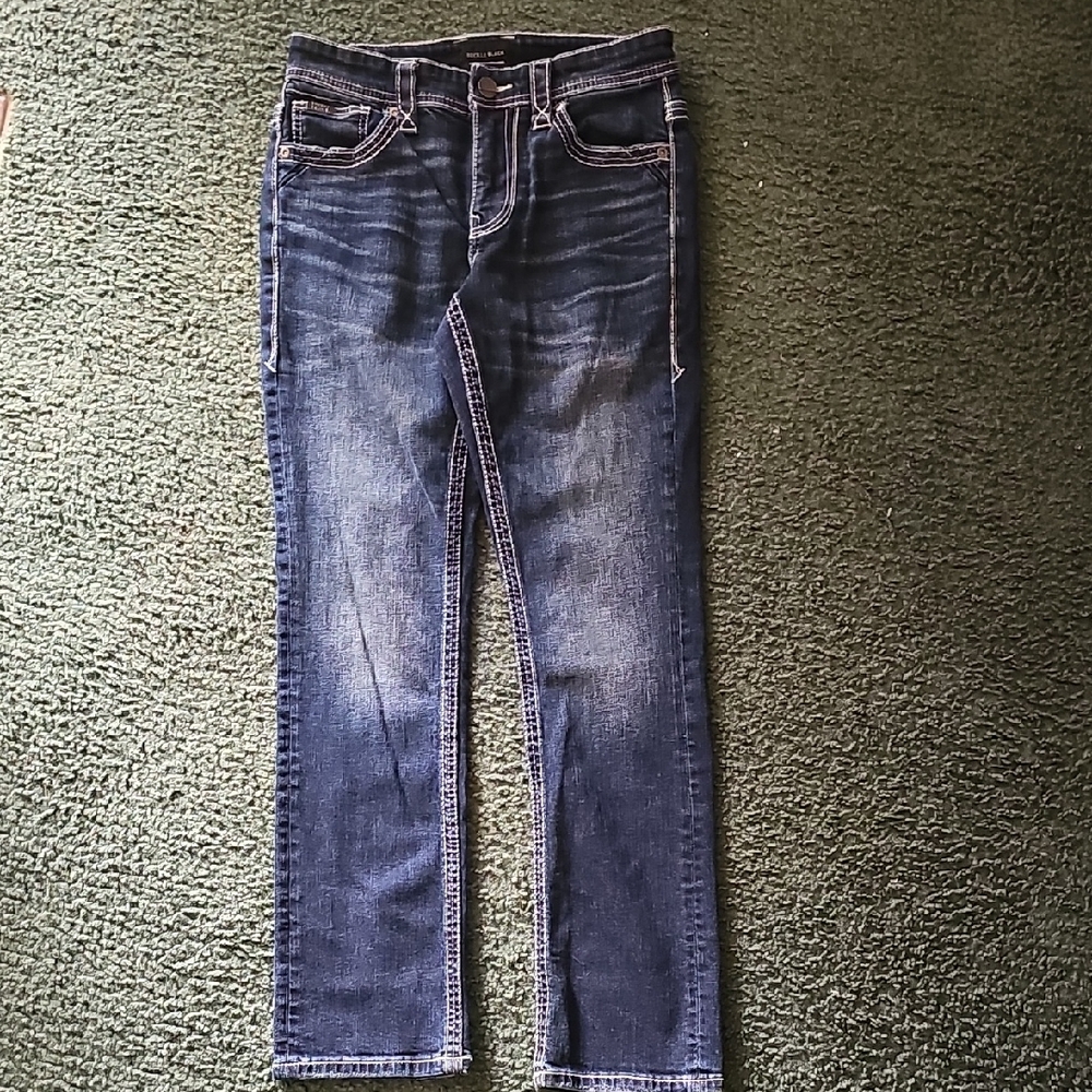 Mens Buckle Black Fit No. 3 Straight Jeans